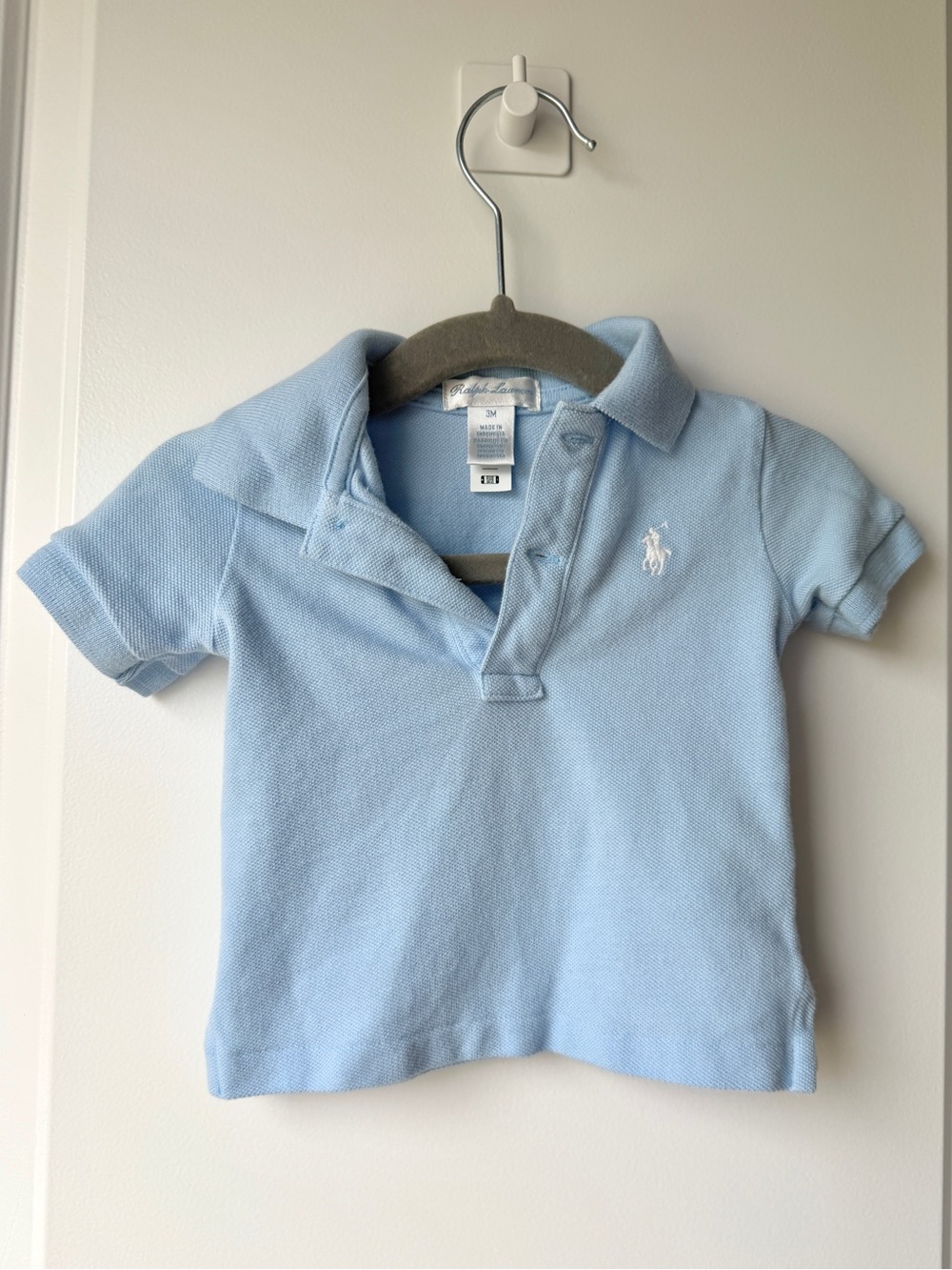 Ralph Lauren Baby Polo Shirt - Light Blue 3 Months - Like New